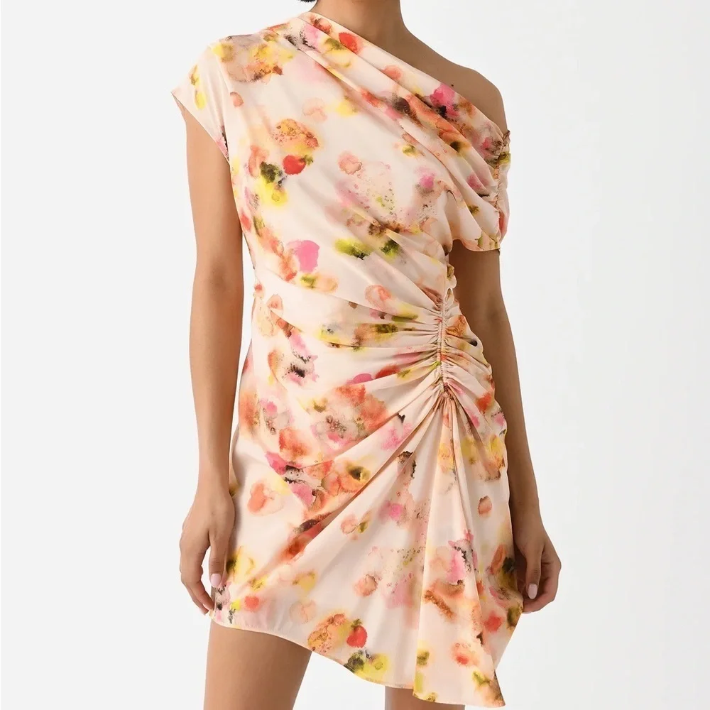 ALC One Shoulder Slip Mini Dress